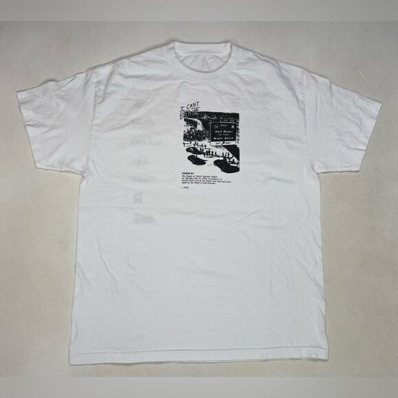 I Can't Breathe George Floyd Miami Florida Graphic T-shirt Men XL White - Picture 1 of 7